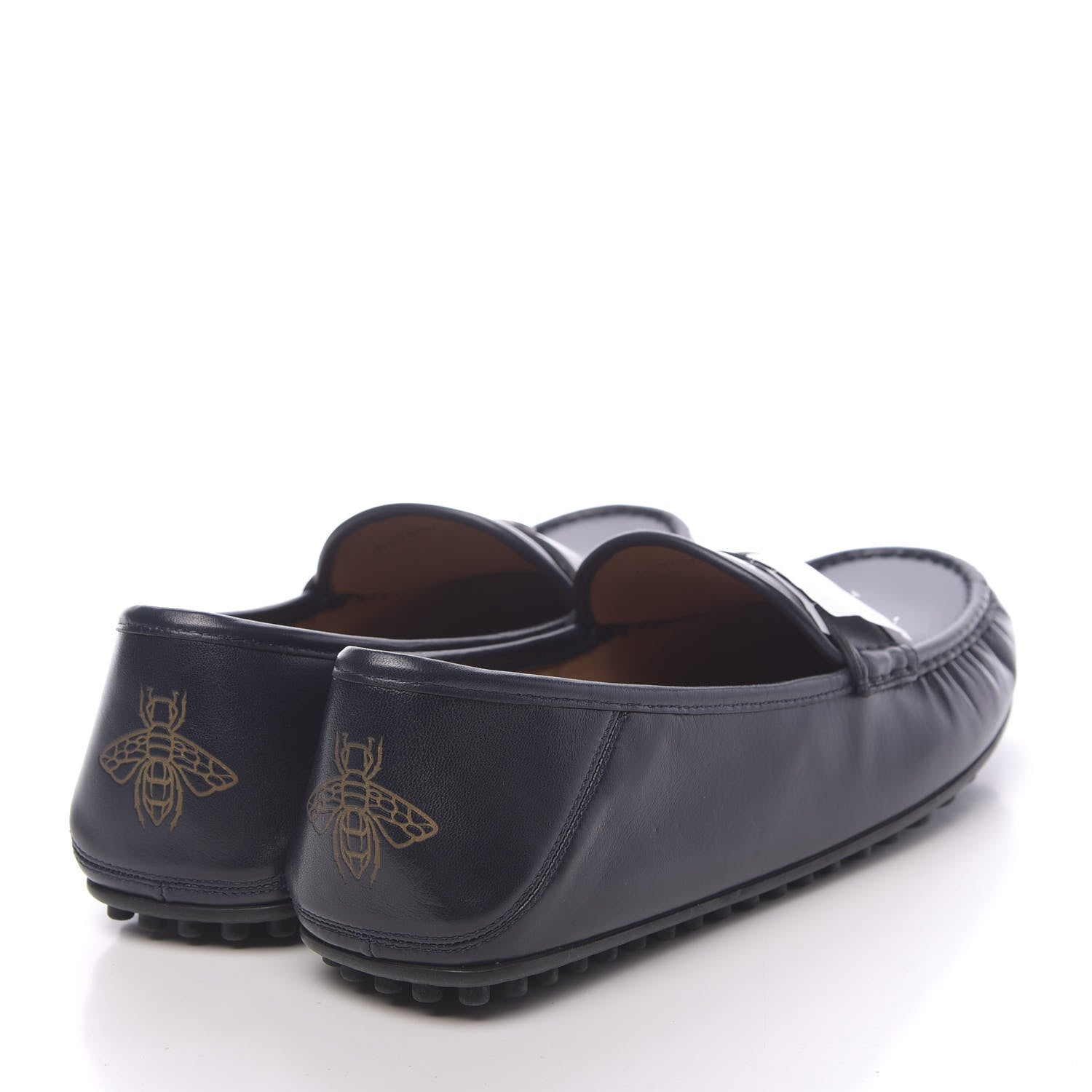 Gucci Nappa Mens GG Driver Loafers 9 Blue 4 of 11