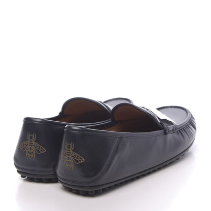Gucci Nappa Mens GG Driver Loafers 9 Blue 4 of 11