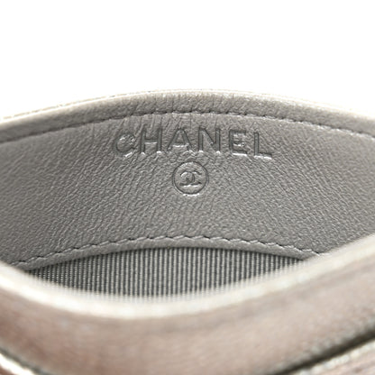 Chanel Glittered Metallic Caviar Quilted Card Holder Silver 7 of 9