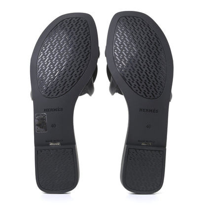 Hermes Rubber Aloha Sandals 40 Black 4 of 4