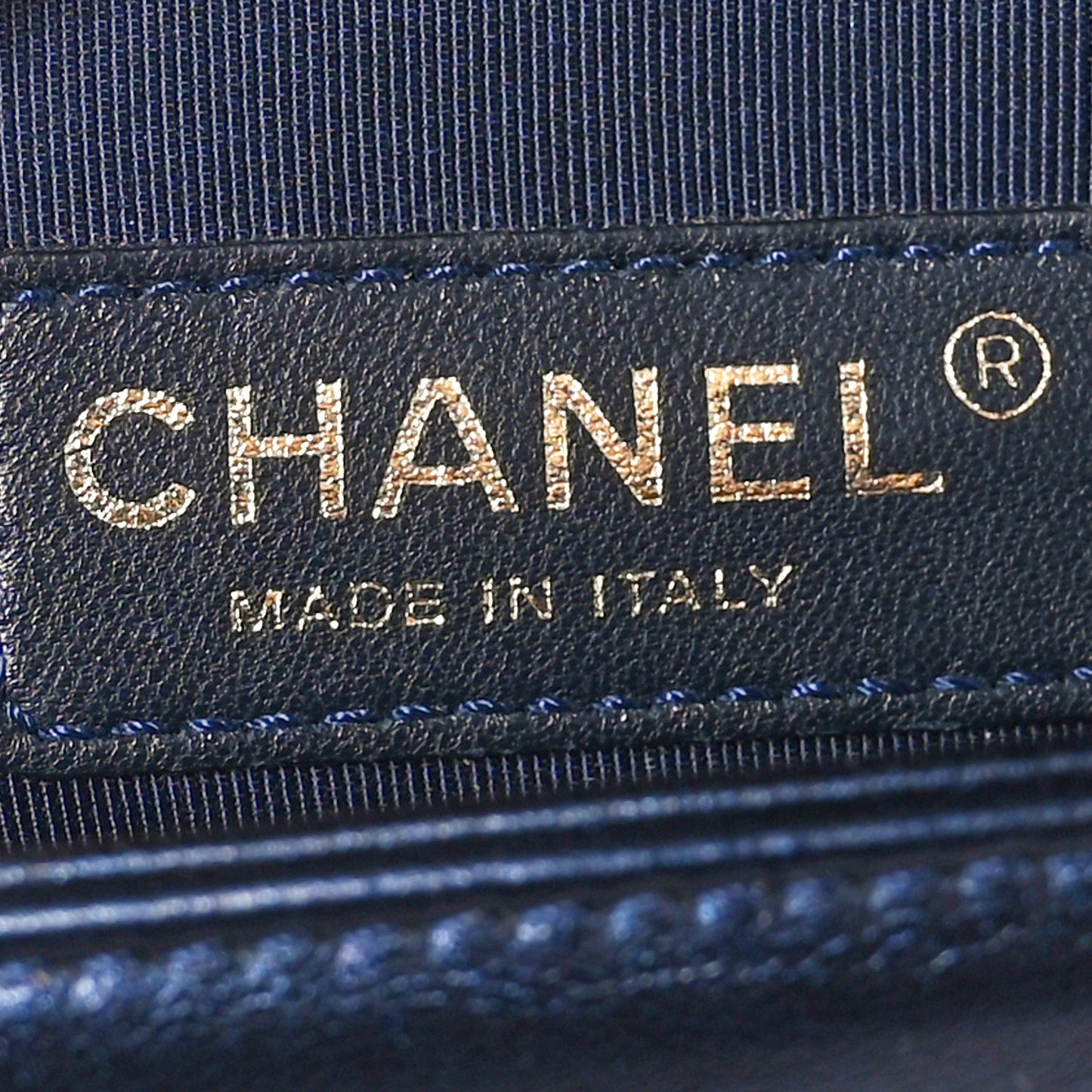 Lambskin Embossed Medium Boy Cube Flap Navy