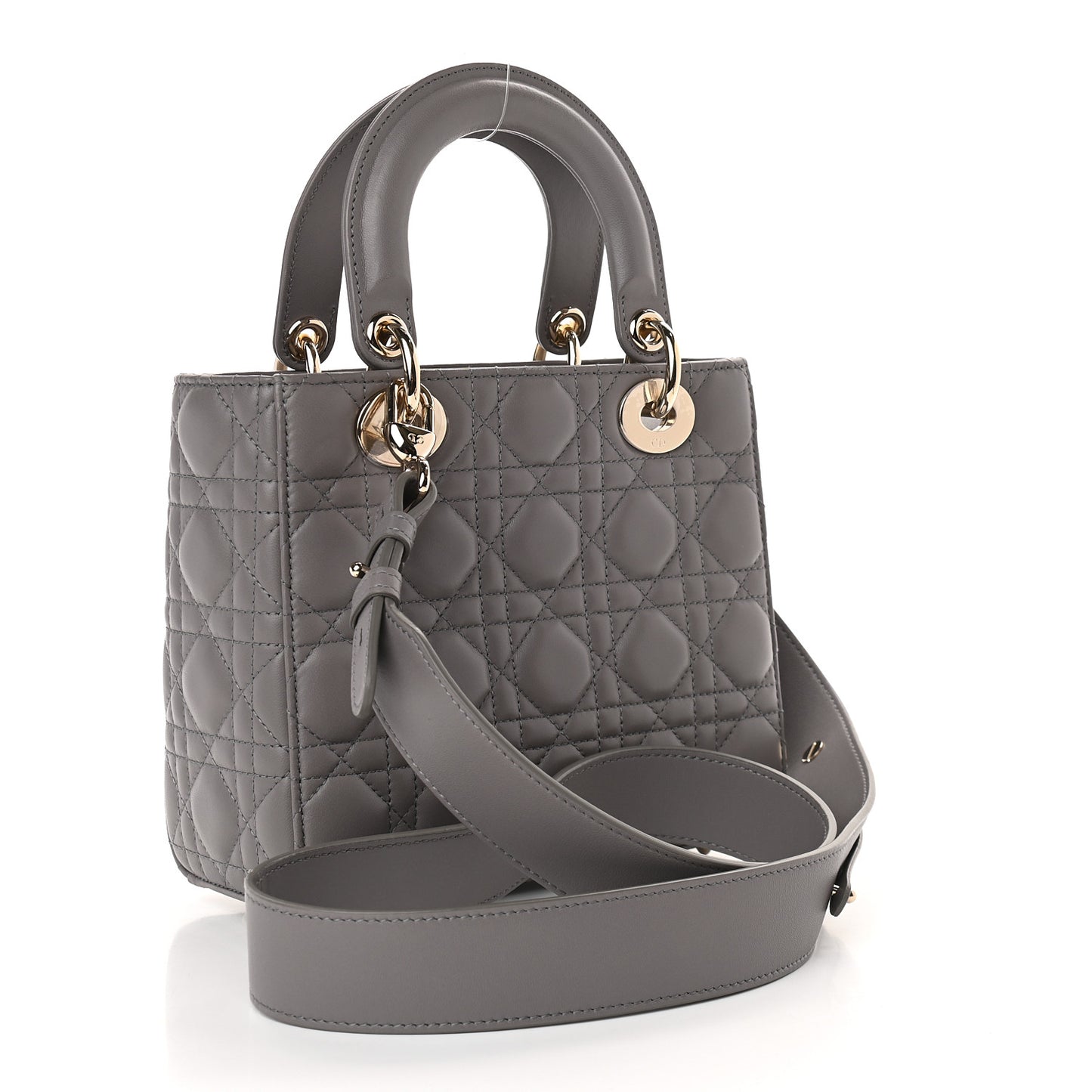 Lambskin Cannage Small My ABCDior Lady Dior Grey
