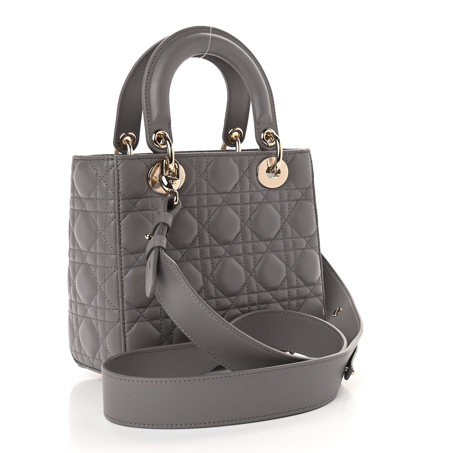 Christian Dior Lambskin Cannage Small My ABCDior Lady Dior Grey 2 of 9
