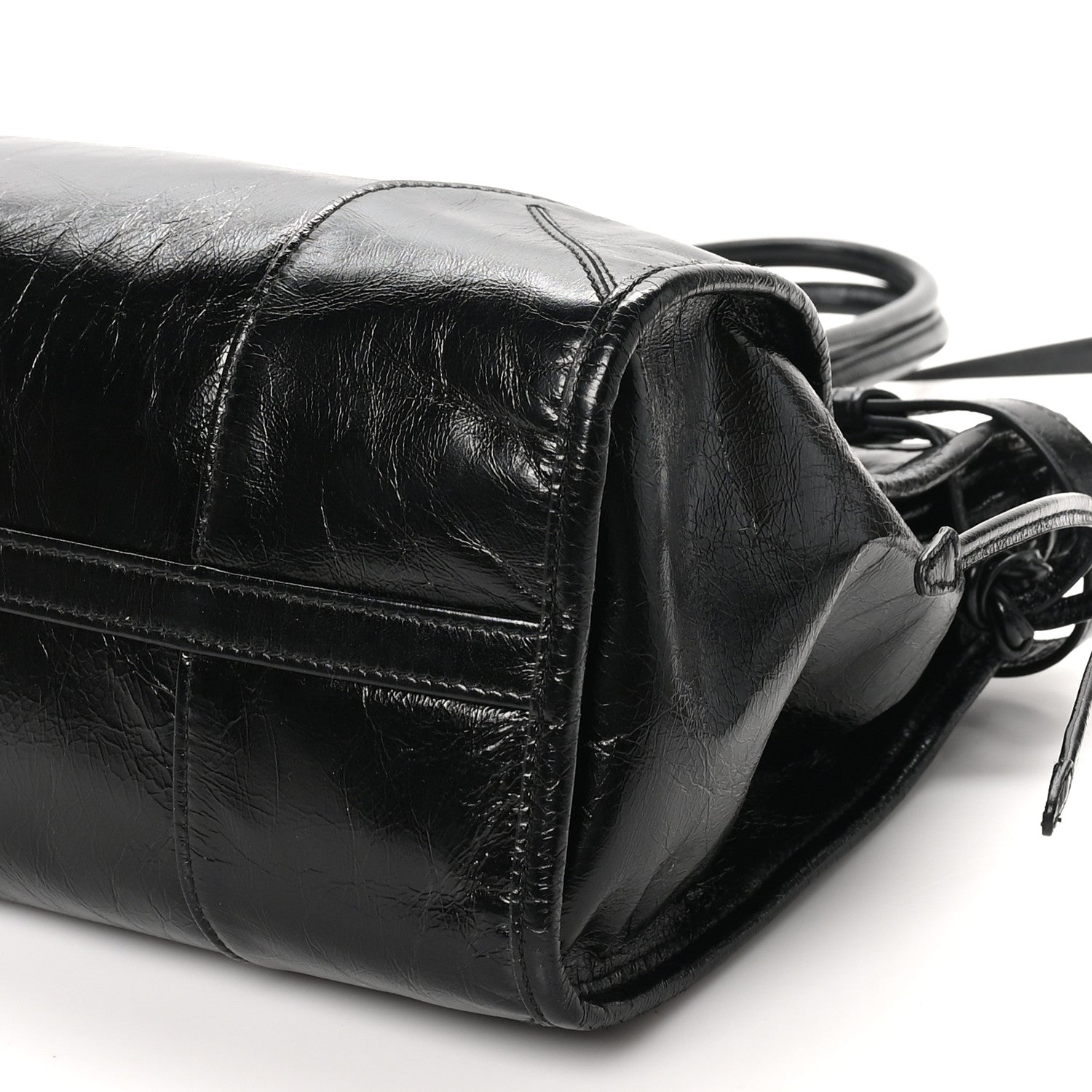 Prada Glossy Calfskin Triangle Large Bonnie Shoulder Bag Black 9 of 9