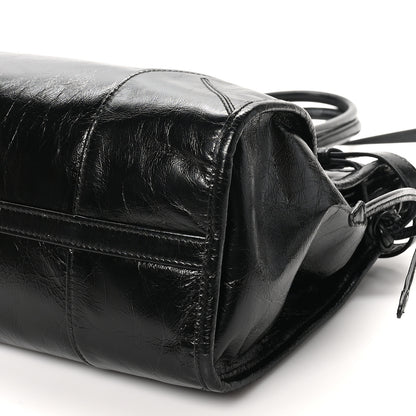 Prada Glossy Calfskin Triangle Large Bonnie Shoulder Bag Black 9 of 9