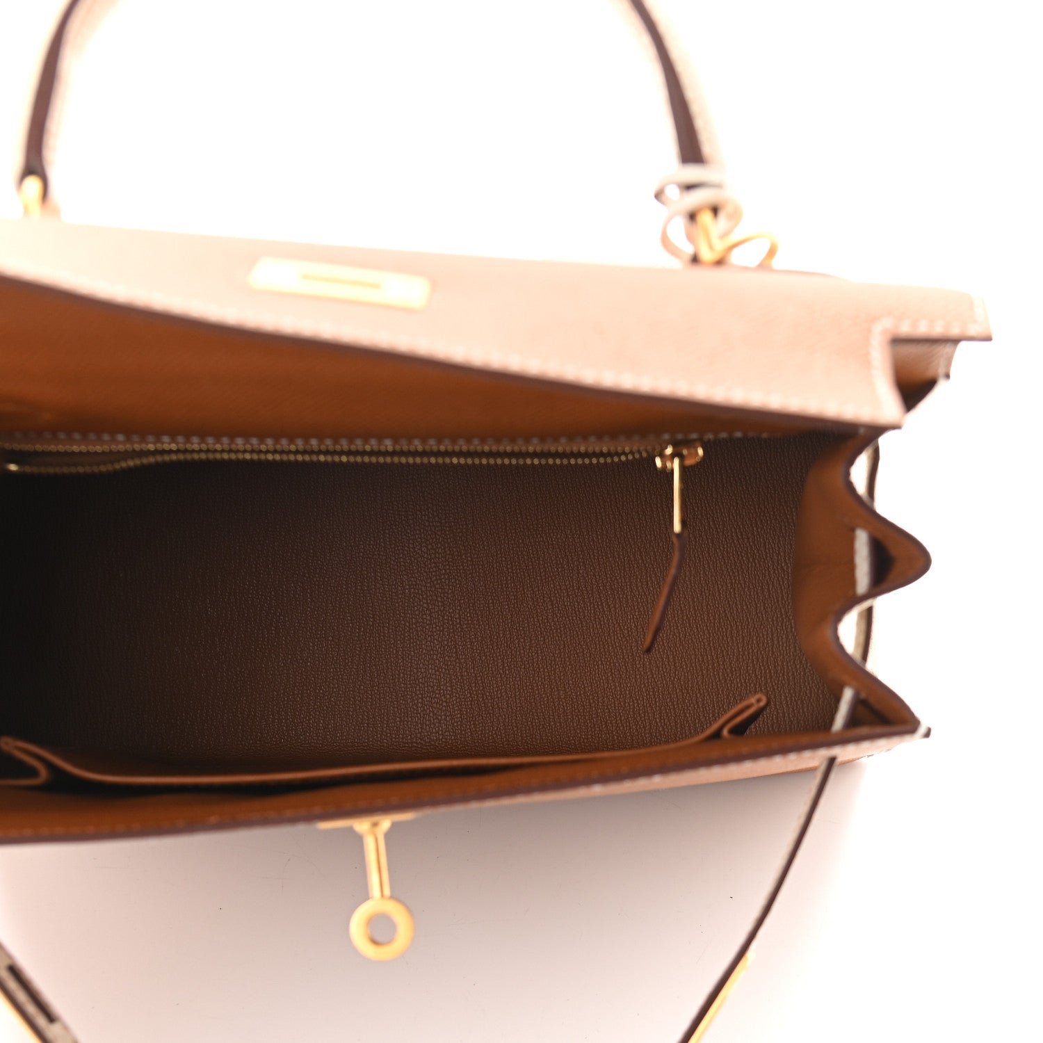 Hermes Epsom Horseshoe Kelly Sellier 25 Gold Craie 5 of 12