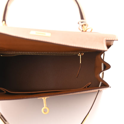 Hermes Epsom Horseshoe Kelly Sellier 25 Gold Craie 5 of 12
