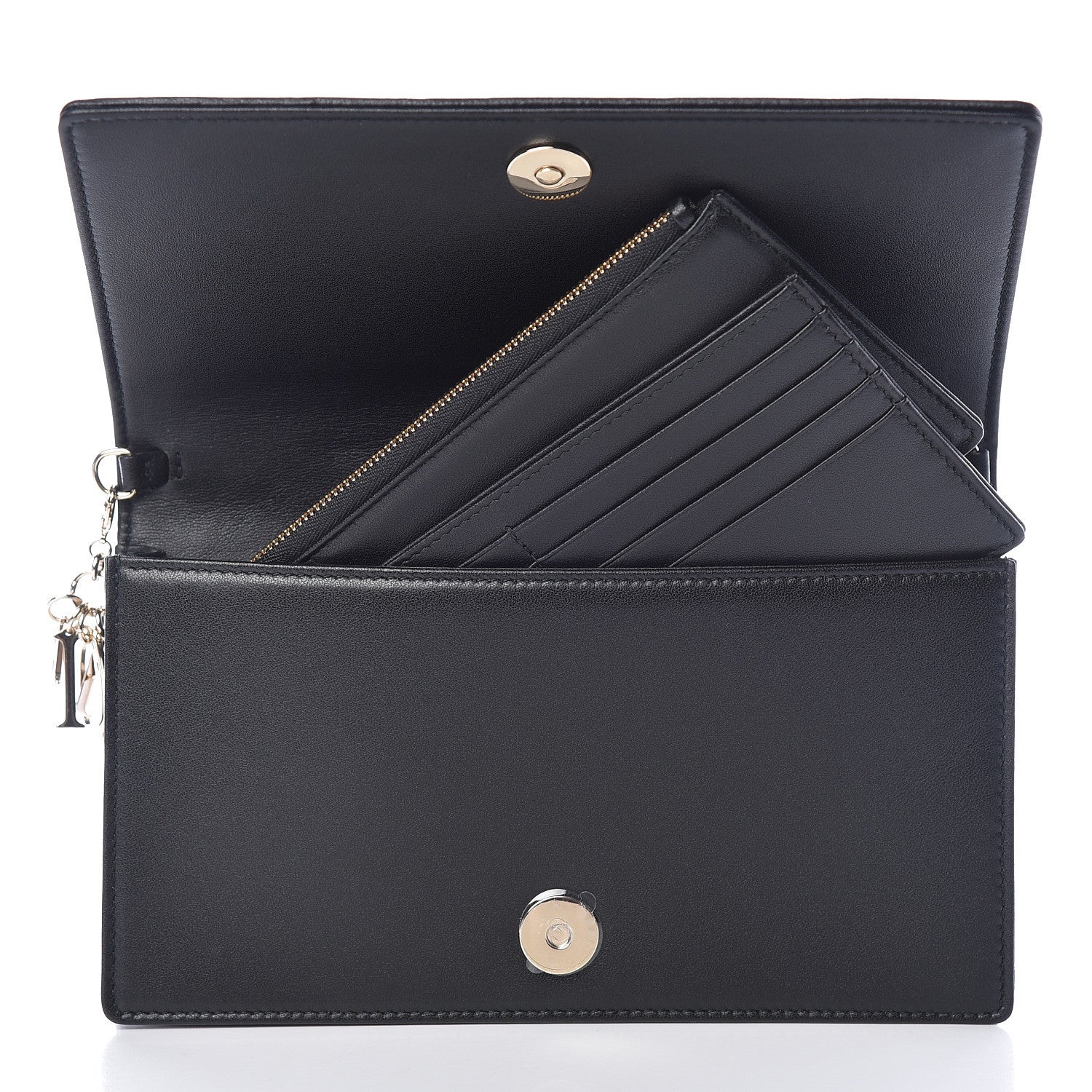 Christian Dior Lambskin Cannage Lady Dior Pouch Black 9 of 11