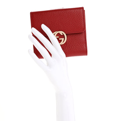 Gucci Dollar Calfskin Interlocking G French Wallet Rosso 2 of 10