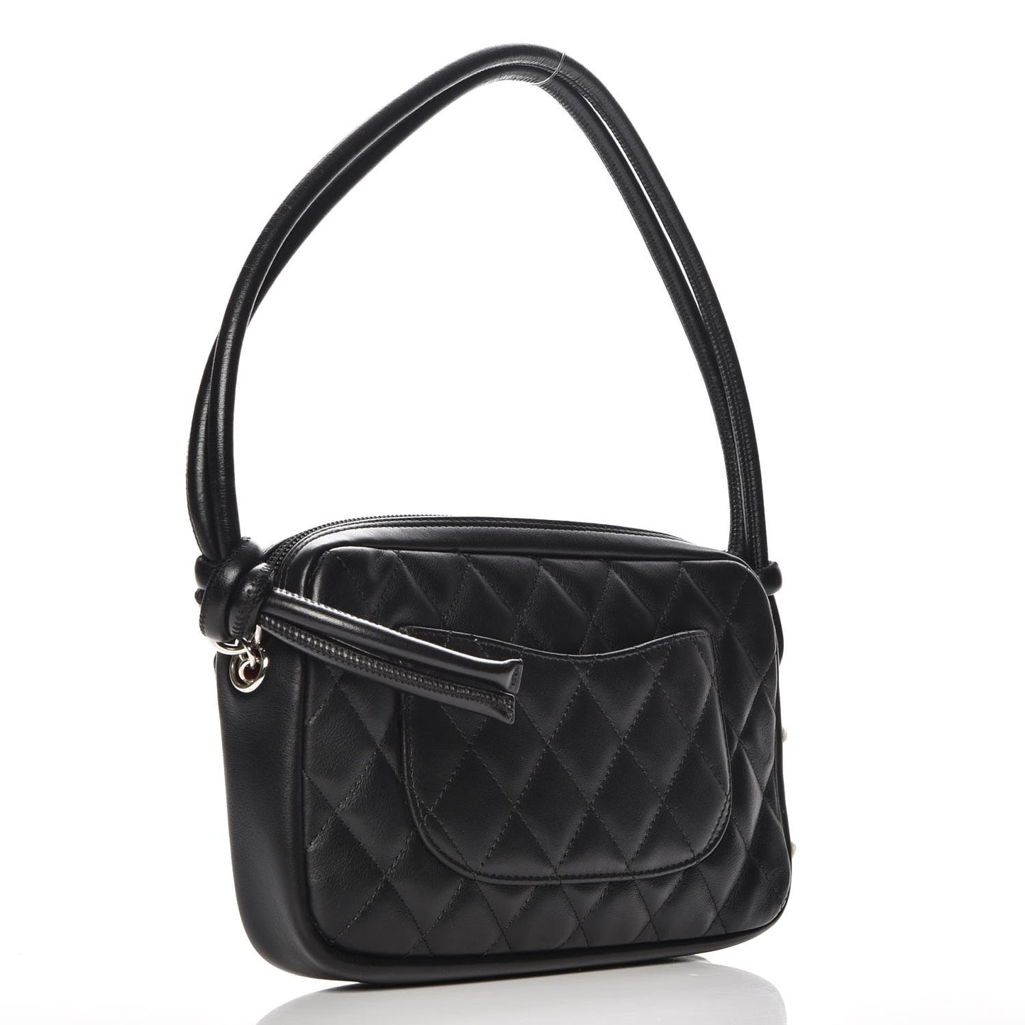 Calfskin Quilted Cambon Pochette Black White