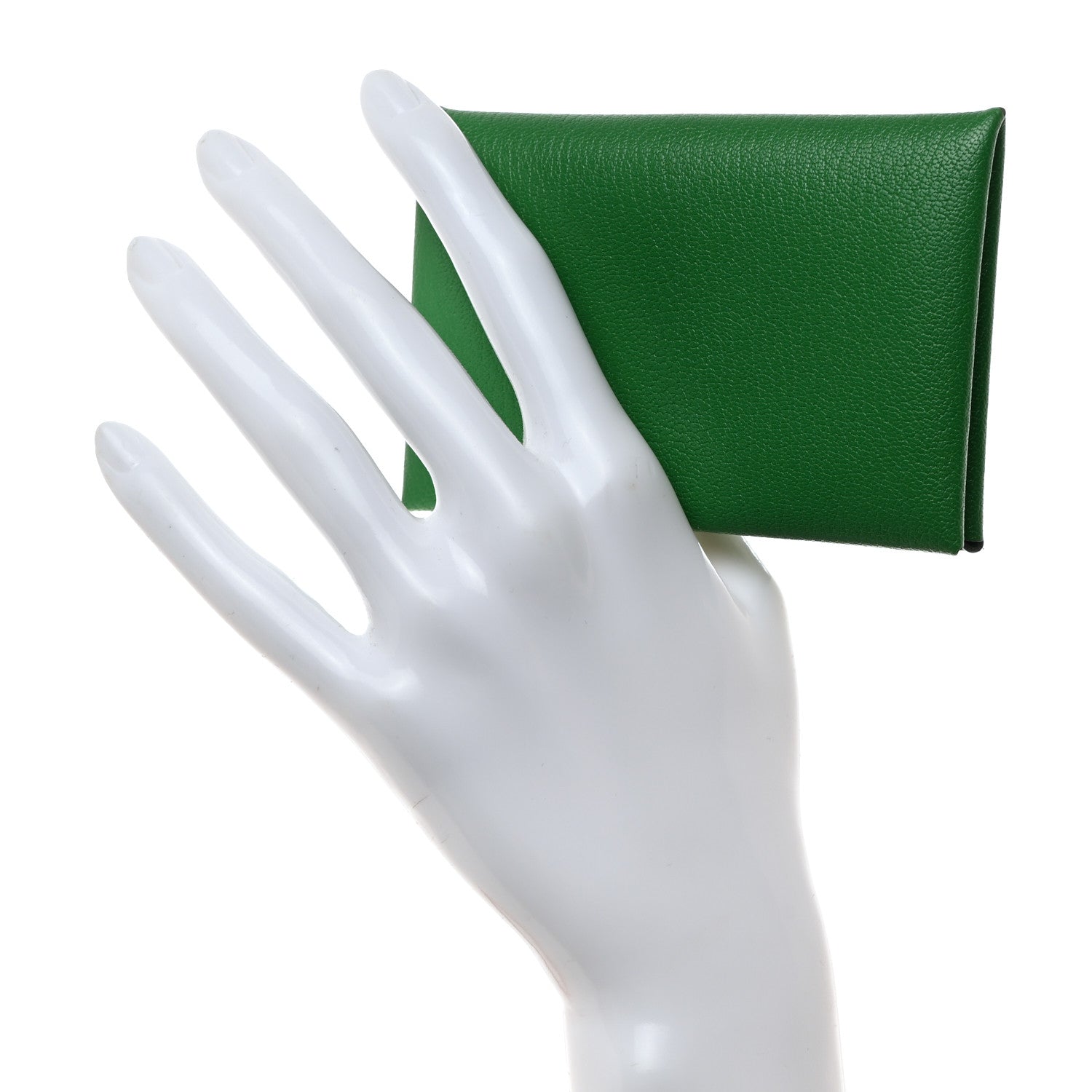 Hermes Chevre Mysore Calvi Card Case Vert Vertigo 2 of 8