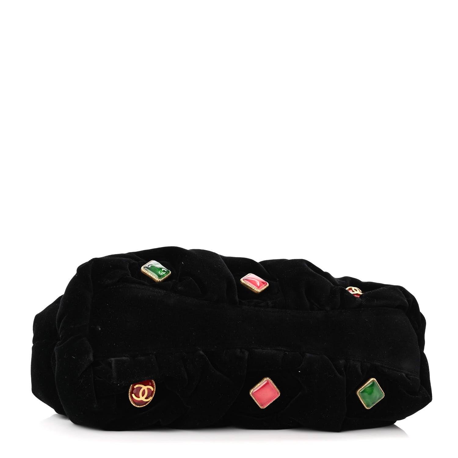 Chanel Resin Velvet Kiss Lock Clutch Black 4 of 10