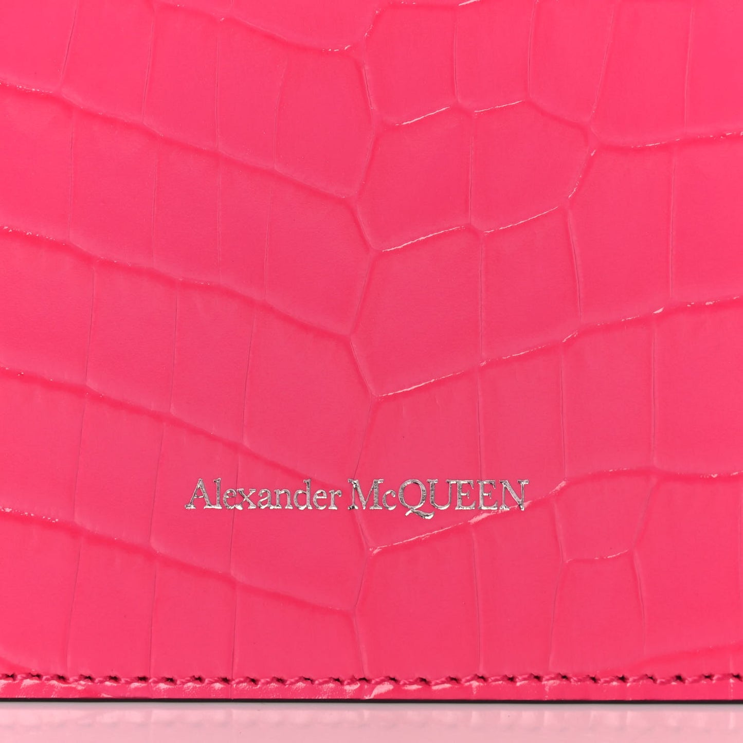 Calfskin Crocodile Embossed Skull Mini Crossbody Bag Pink