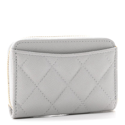 Chanel Caviar Quilted Zip Coin Purse Grey 3 of 8