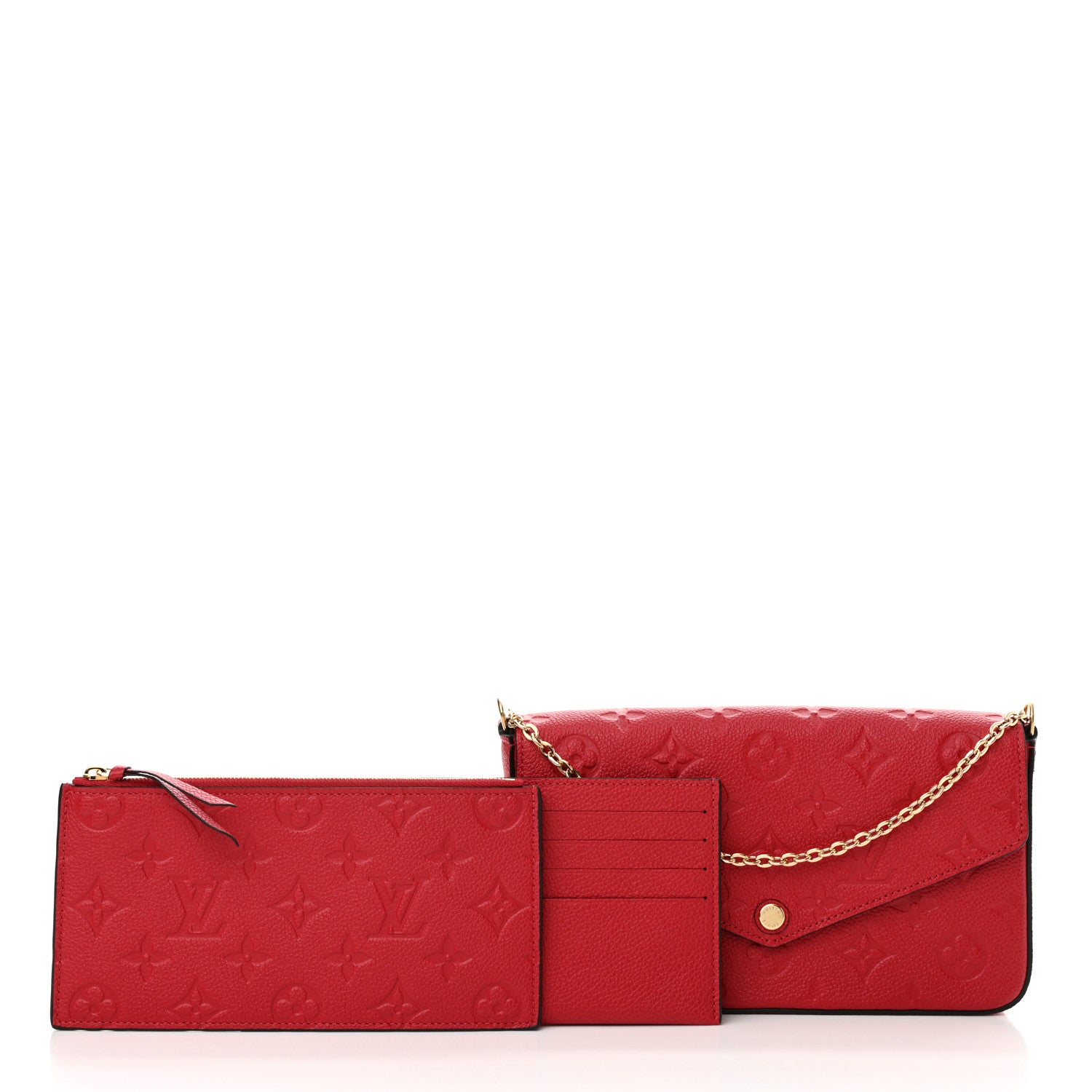 Louis Vuitton Empreinte Pochette Felicie Chain Wallet Scarlet 3 of 11