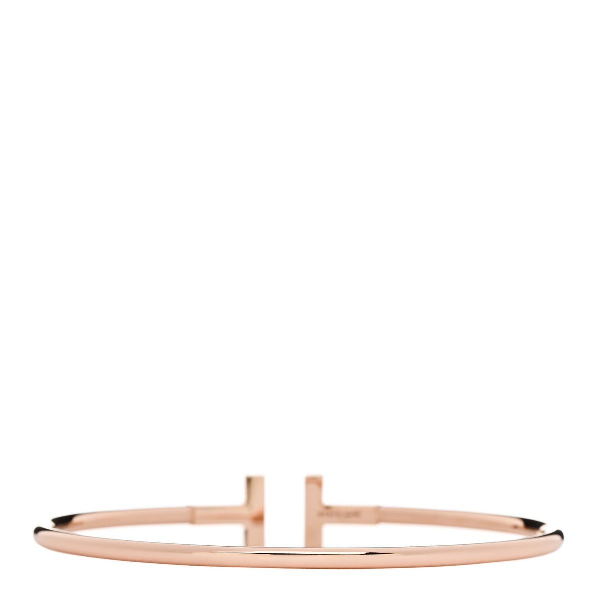 Tiffany 18K Rose Gold Diamond T Wire Bracelet 2 of 4