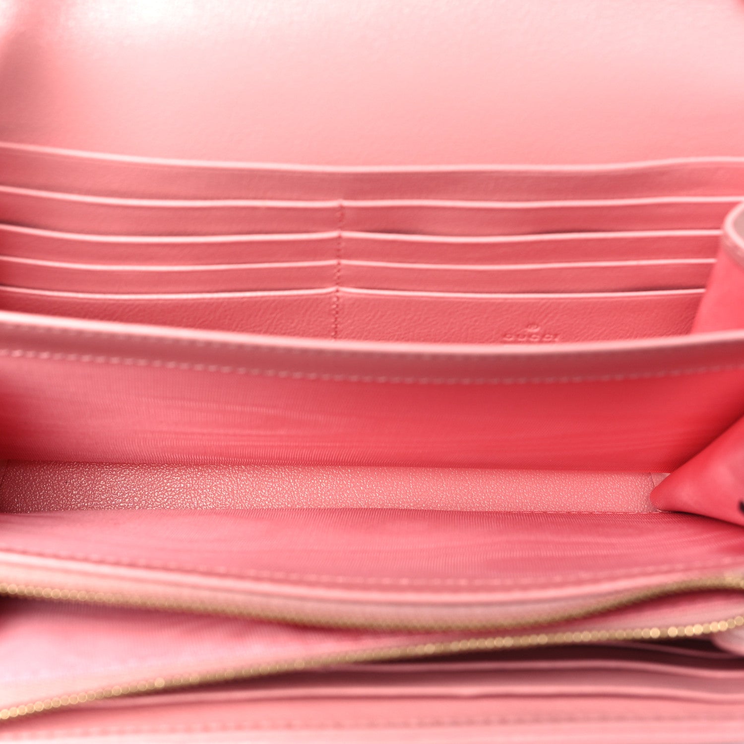 Gucci Azalea Calfskin Enamel Matelasse Diagonal Torchon GG Marmont Chain Wallet New Cherry Red Wild Rose 5 of 11
