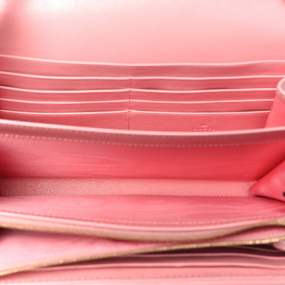 Gucci Azalea Calfskin Enamel Matelasse Diagonal Torchon GG Marmont Chain Wallet New Cherry Red Wild Rose 5 of 11