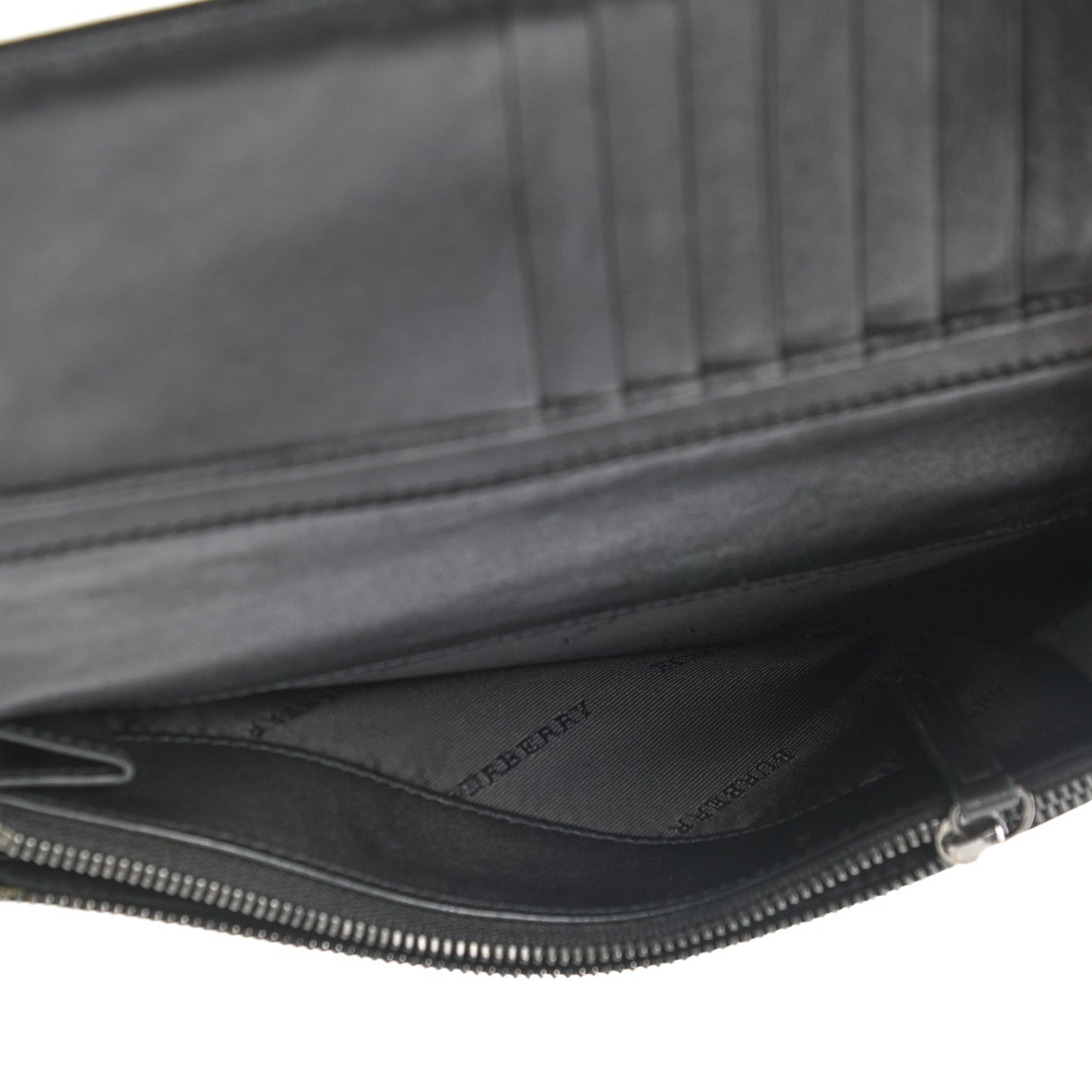 London Grainy Check Embossed Long Wallet Black
