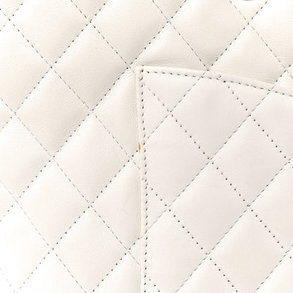 Chanel Calfskin Quilted Large Cambon Tote White Black 10 of 10
