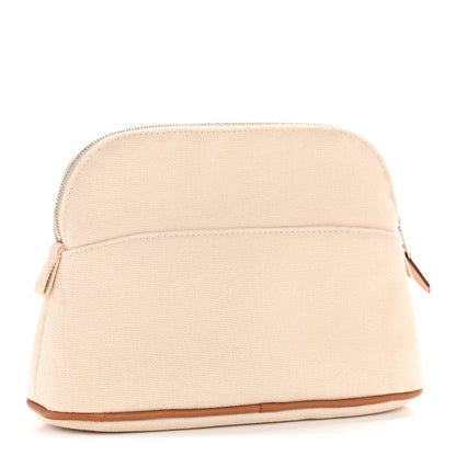 Hermes Cotton Canvas Mini Bolide Travel Cosmetic Pouch Naturel 3 of 7