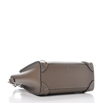 Celine Drummed Calfskin Nano Luggage Souris 3 of 8