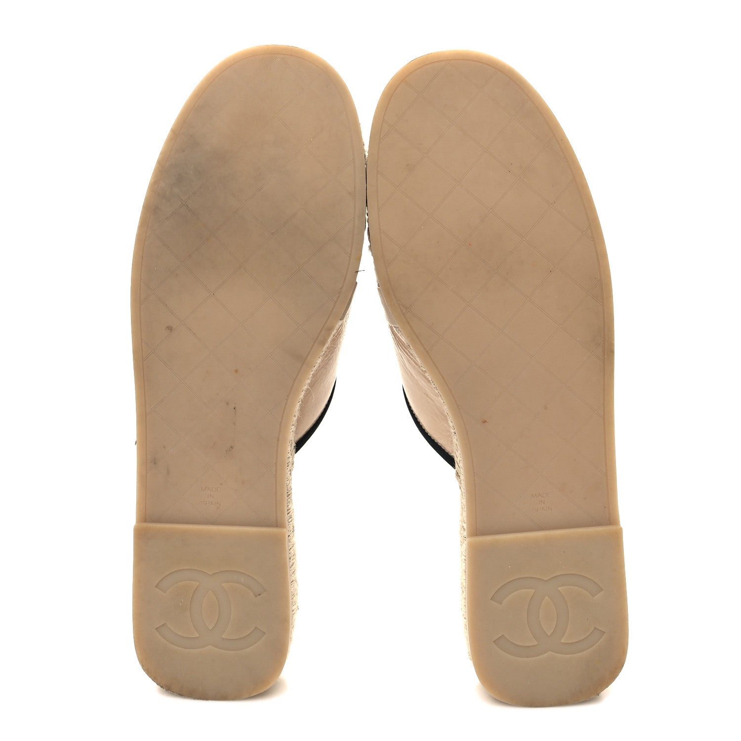 Chanel Crumpled Goatskin CC Espadrille Mules 40 Beige Black 5 of 8