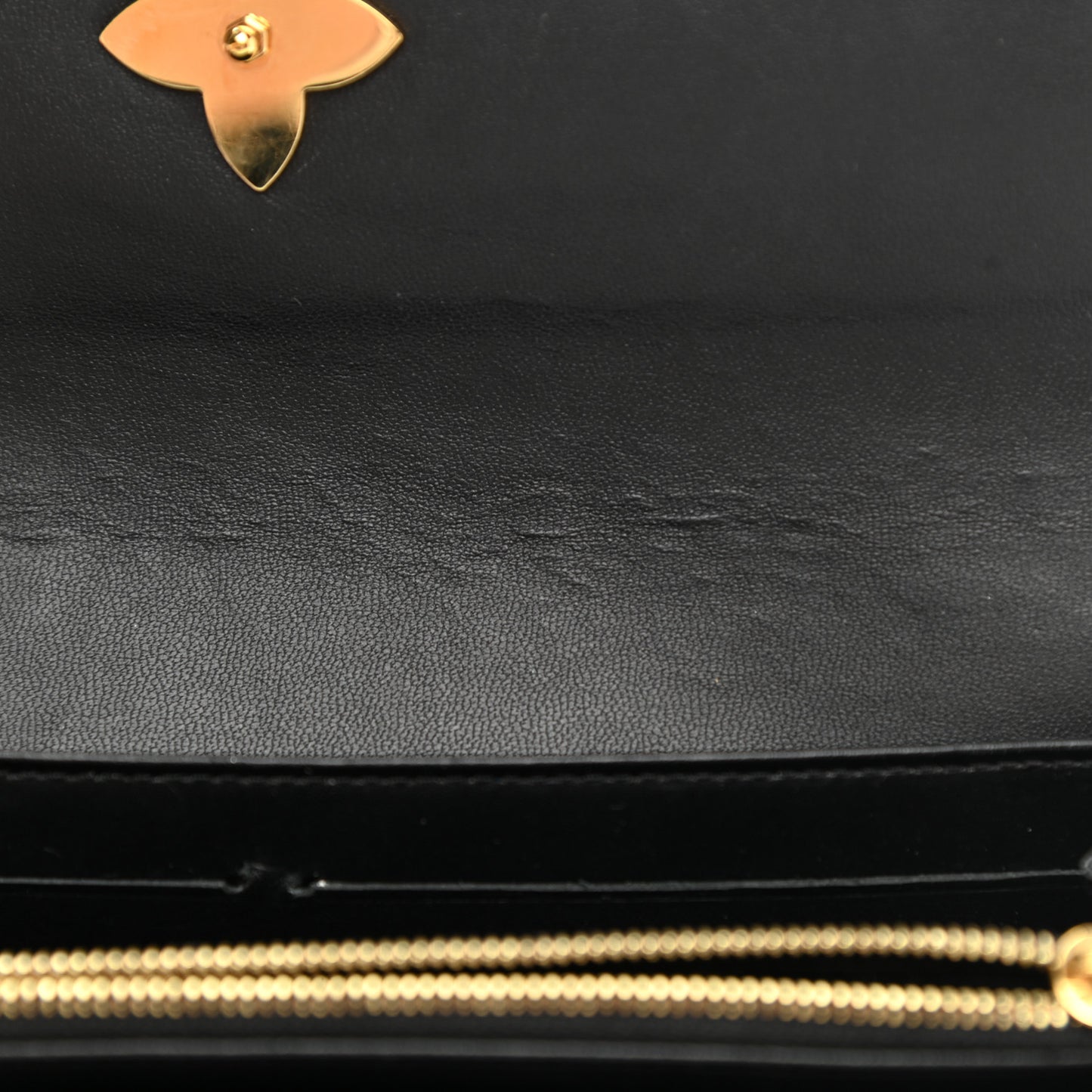 Monogram Flower Lock Long Wallet Black