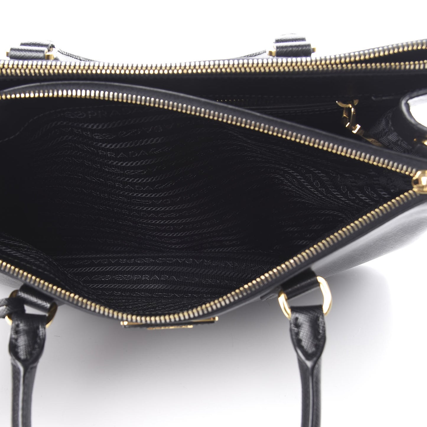 Saffiano Medium Galleria Double Zip Tote Black