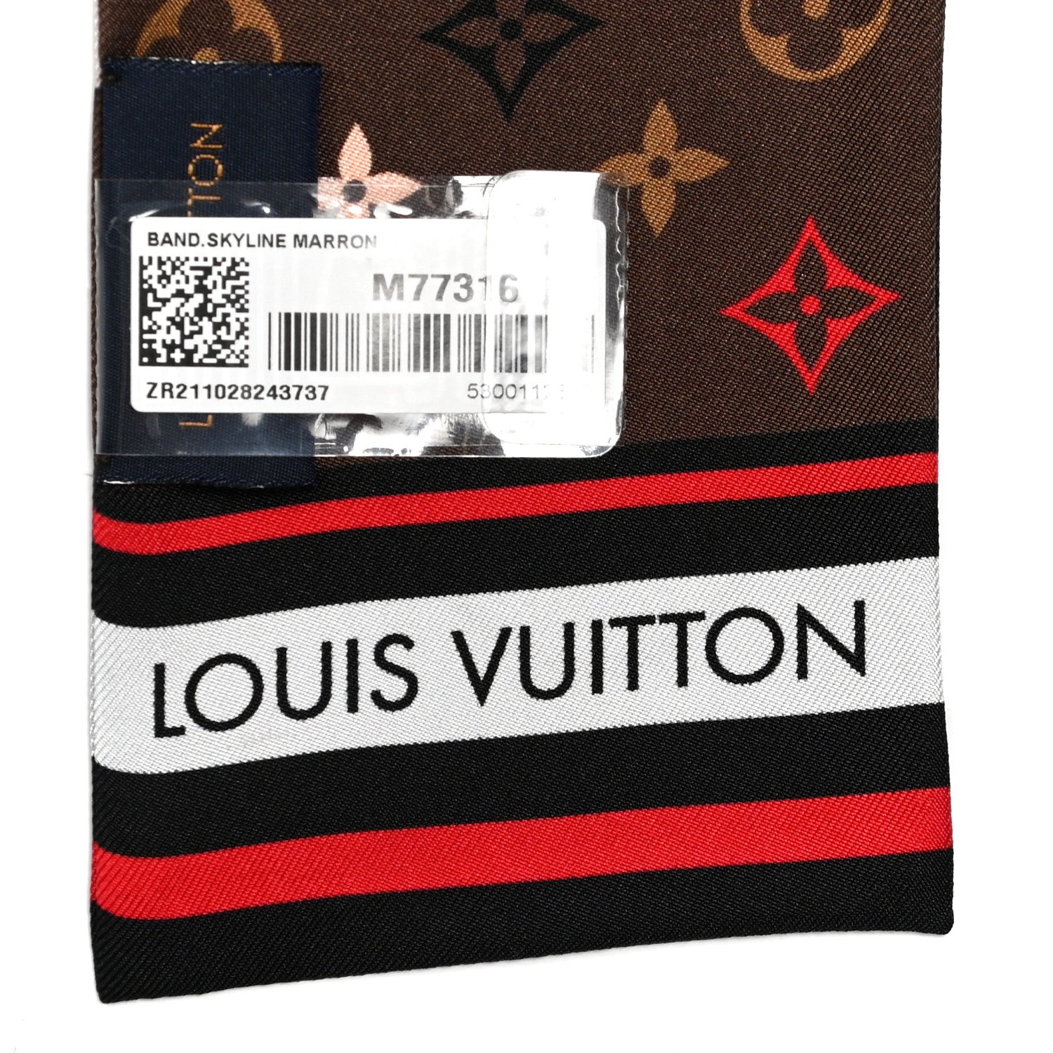 Louis Vuitton Silk Monogram Skyline Bandeau Marron 3 of 3