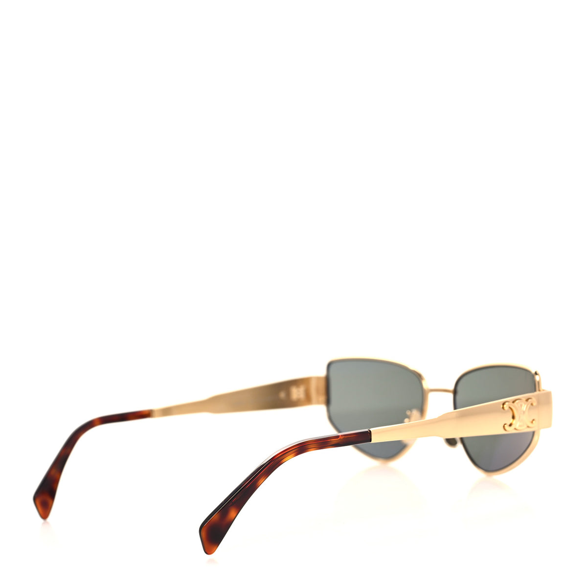 Metal Triomphe Cat Eye Sunglasses CL40293U Gold Green