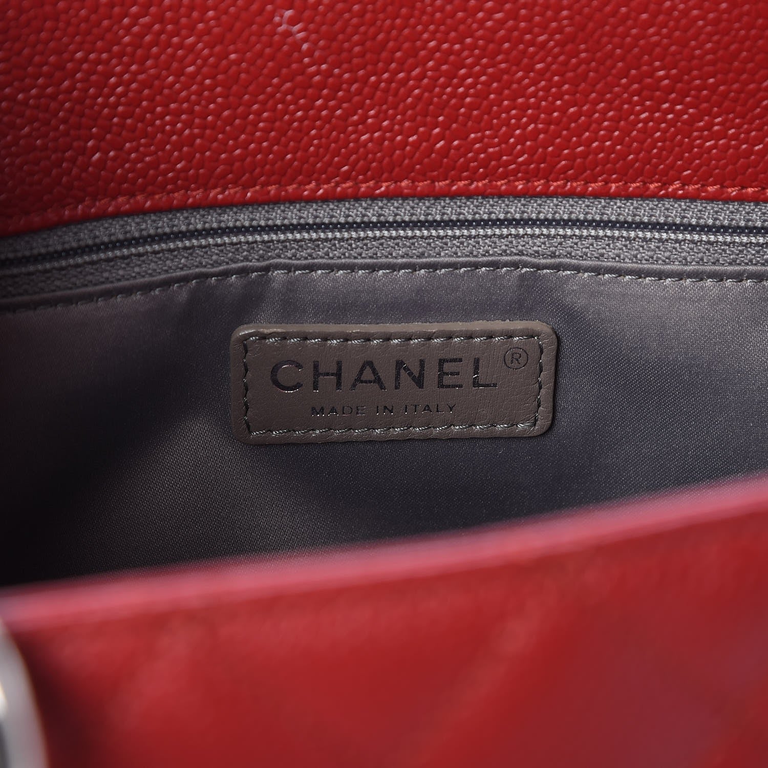 Chanel Caviar Quilted Grand Shopping Tote GST Red 6 of 9