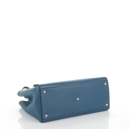 Fendi Vitello Elite Regular 2Jours Tote Blue Cobalto 4 of 7