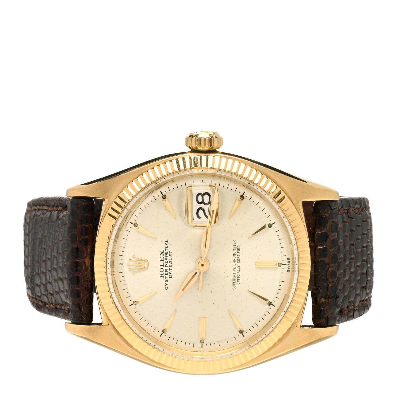 Rolex 18K Yellow Gold 36mm Oyster Perpetual Datejust Watch 6605 2 of 4