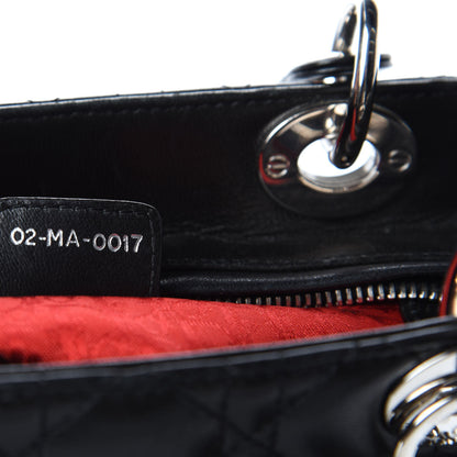 Christian Dior Lambskin Cannage Medium Lady Dior Black 7 of 9
