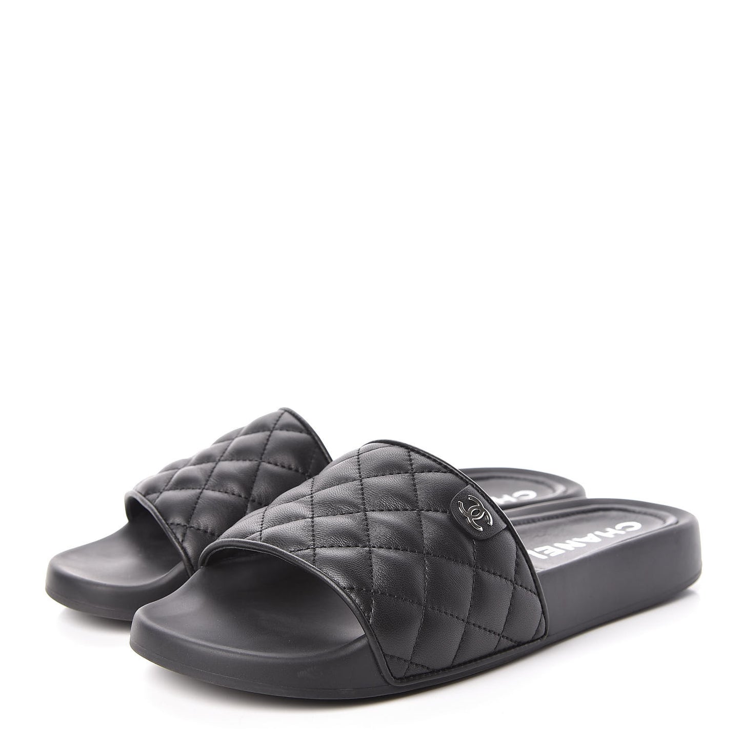 Lambskin Quilted Mules 40 Black