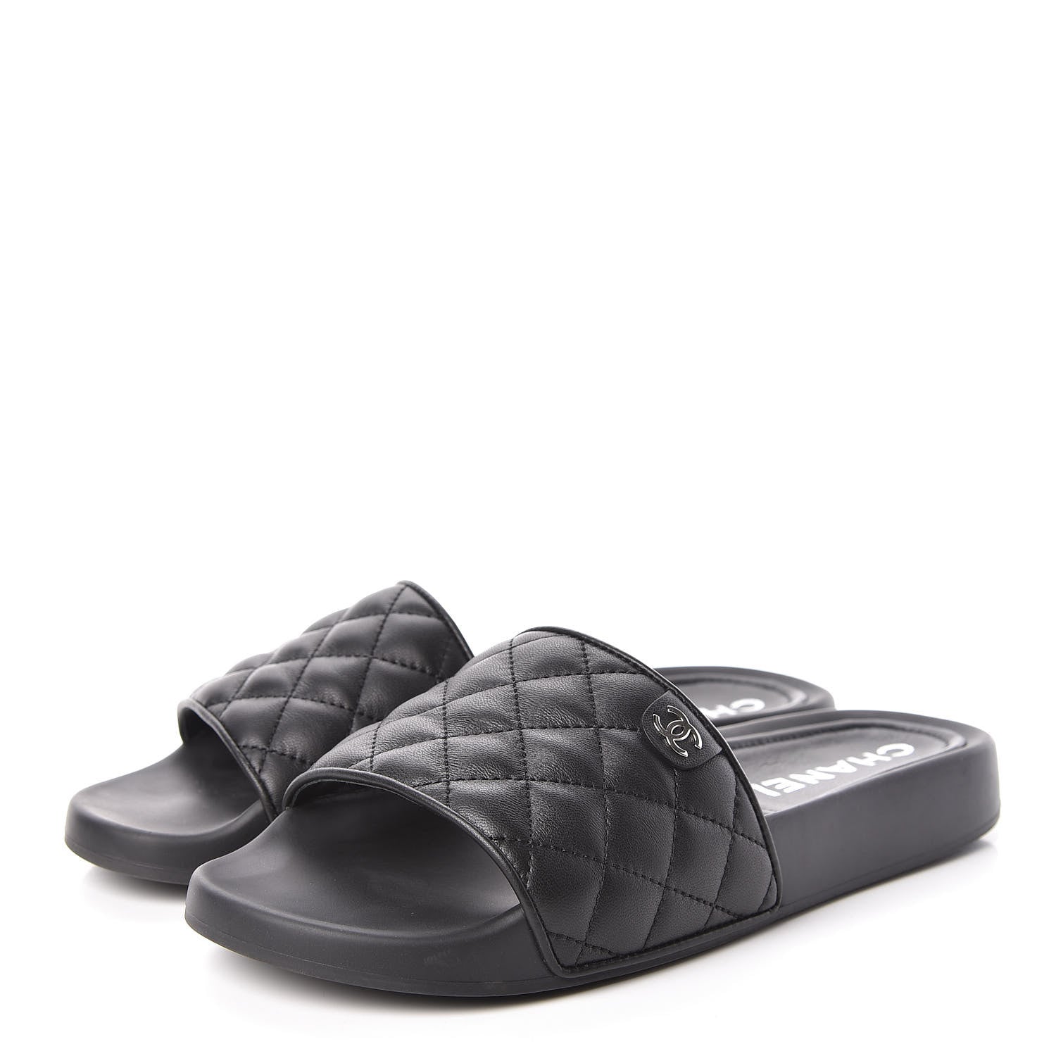 Chanel Lambskin Quilted Mules 40 Black 3 of 7