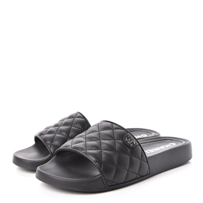 Chanel Lambskin Quilted Mules 40 Black 3 of 7