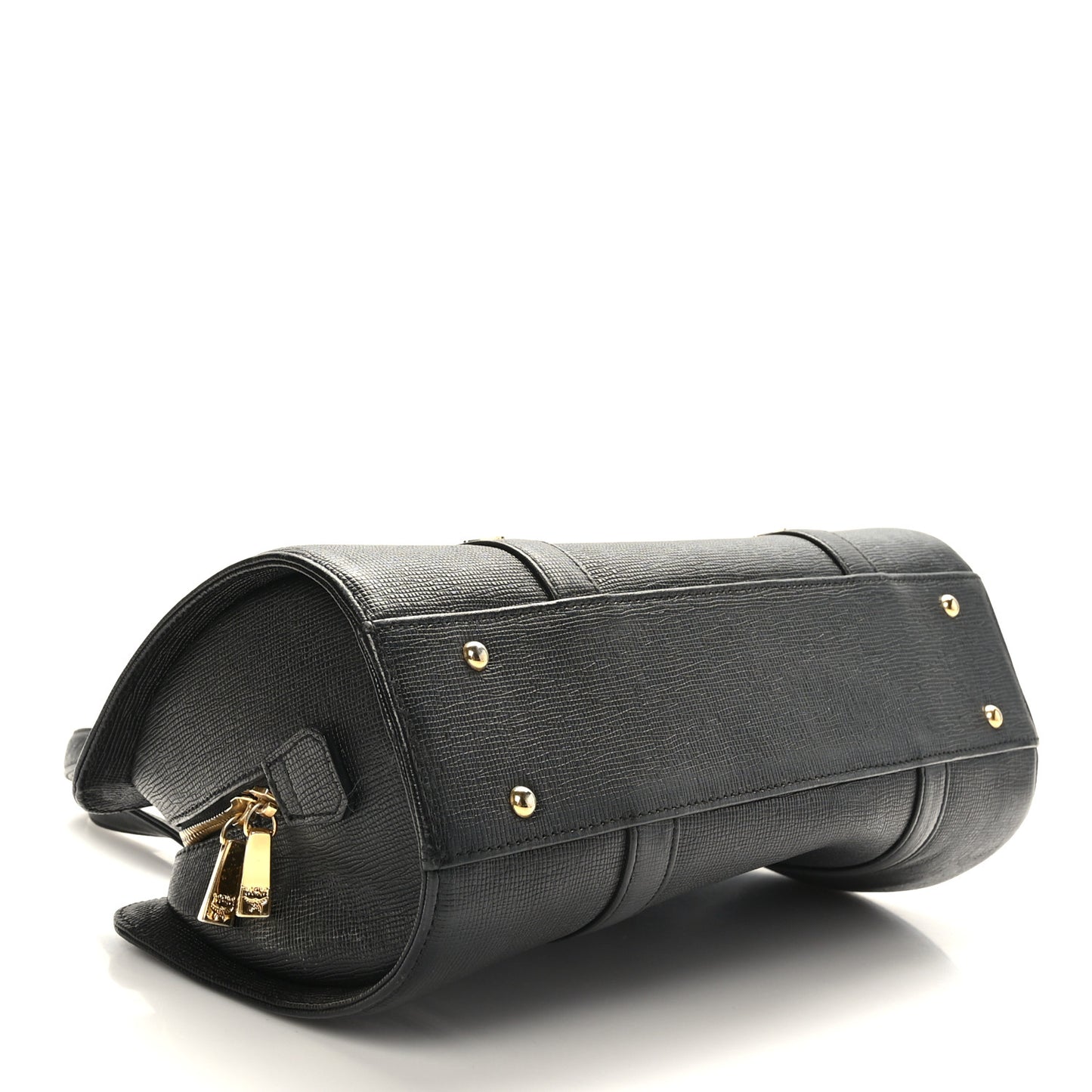 Calfskin Studded Barrel Bag Black