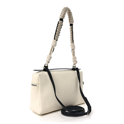 Loro Piana Grained Calfskin Braided L27 Extra Pocket Pouch Whisper White Blue Marine 3 of 9