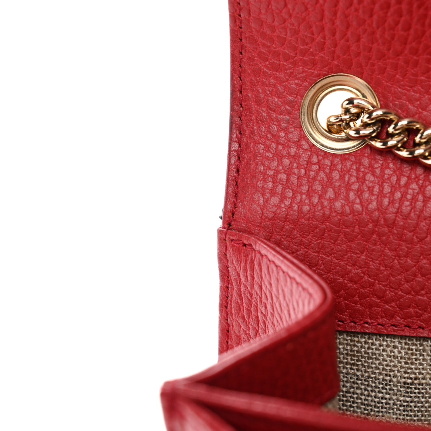 Gucci Dollar Calfskin Small Interlocking G Shoulder Bag Red 12 of 12