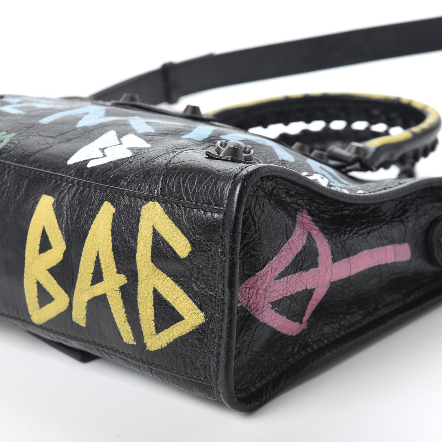 Balenciaga Agneau Graffiti All Over Classic Hardware S City Black Multicolor 6 of 10