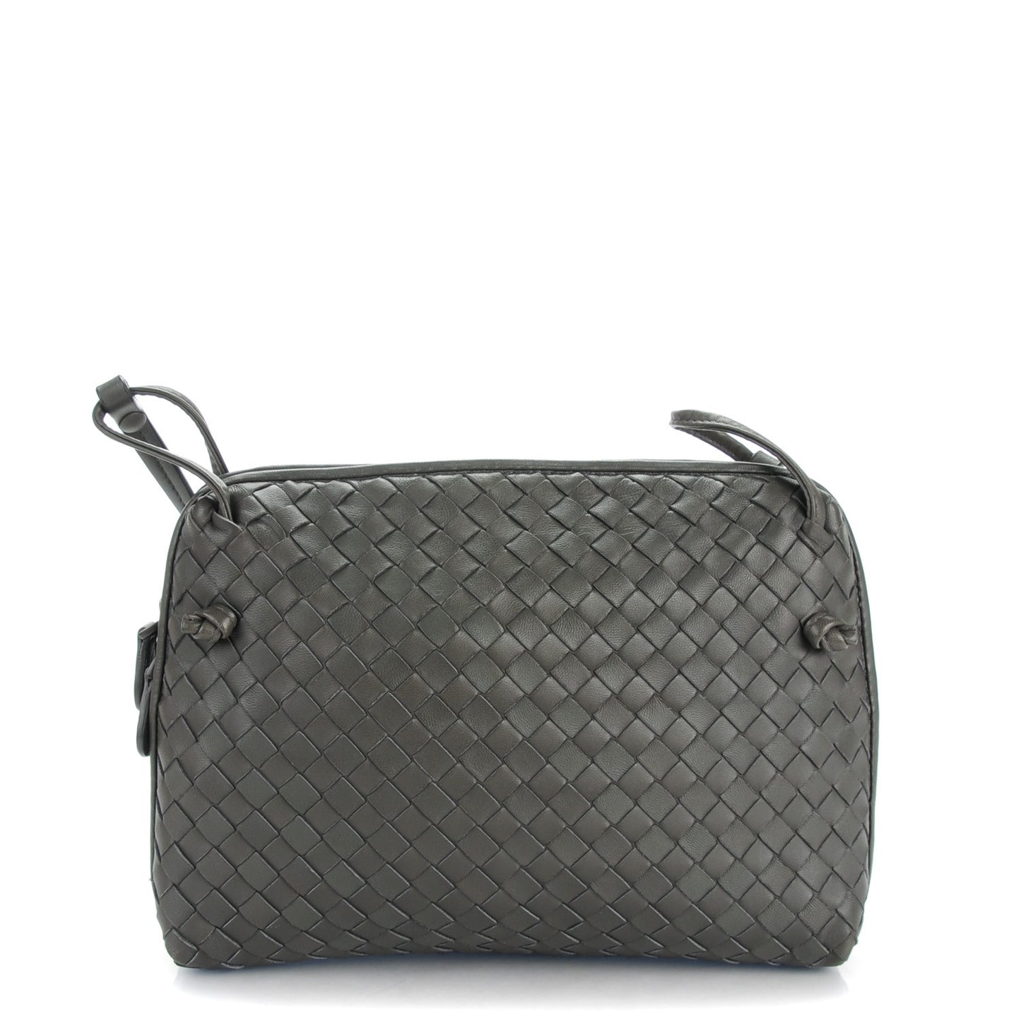 Nappa Intrecciato Crossbody Pillow Messenger Light Grey