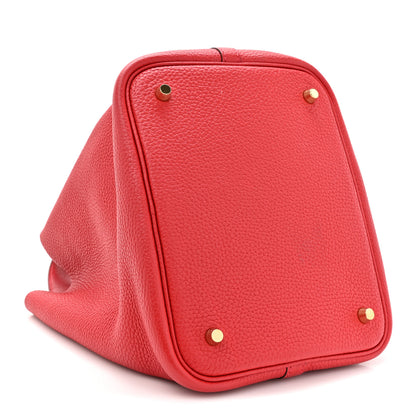 Hermes Taurillon Clemence Picotin Lock 22 MM Rouge Casaque 4 of 12
