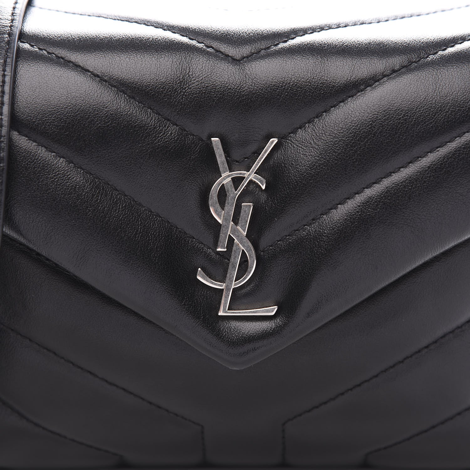 Saint Laurent Calfskin Y Quilted Monogram Toy Loulou Crossbody Bag Black 10 of 11