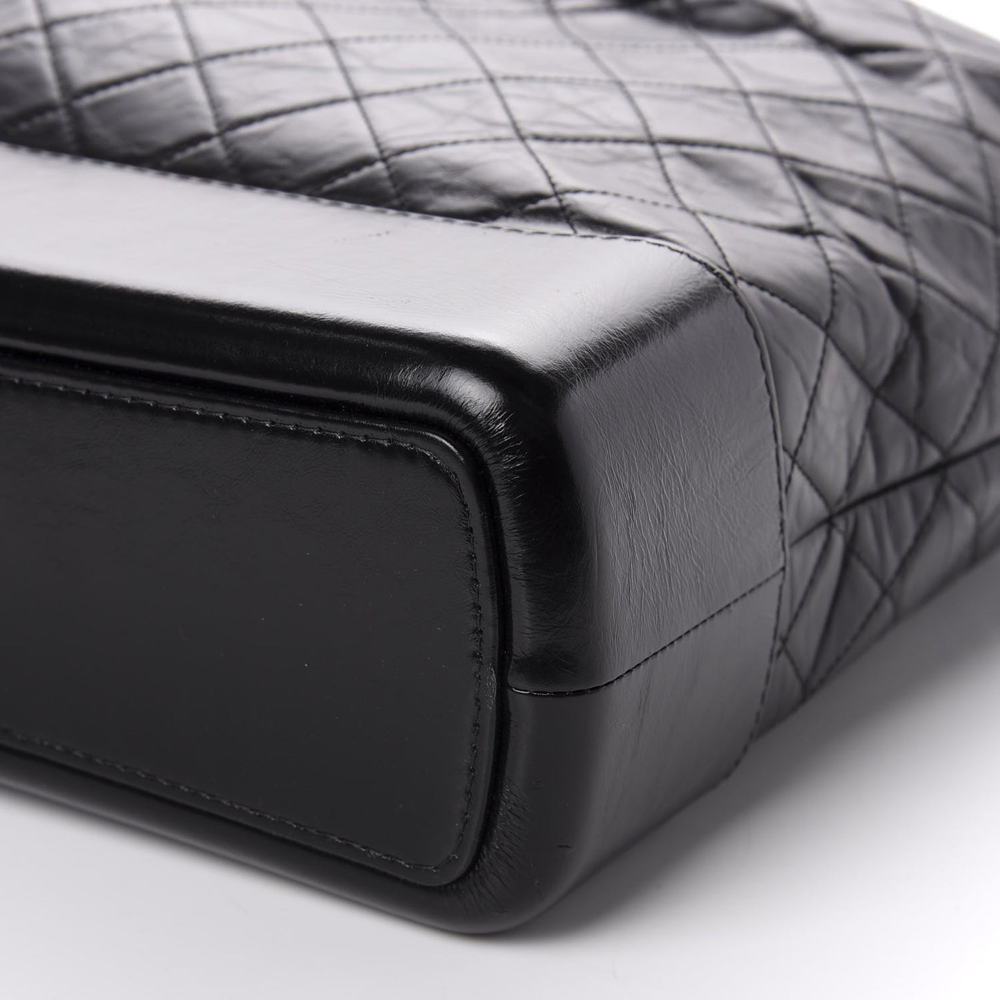 Aged Calfskin Quilted Maxi Gabrielle Hobo Black