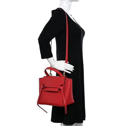 Celine Baby Grained Calfskin Micro Belt Bag Coquelicot 2 of 11