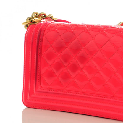 Chanel Patent Calfskin Quilted Small Boy Flap Pink 8 of 9