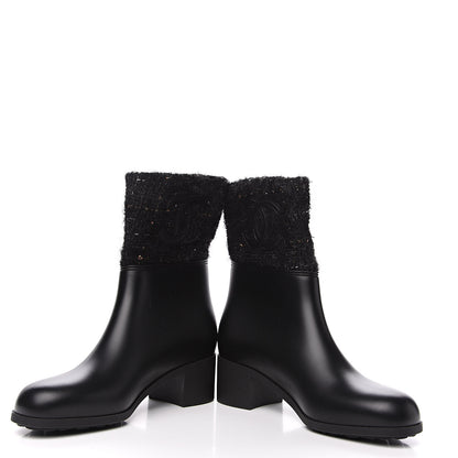Chanel PVC Tweed High Boots 41 Black 5 of 10