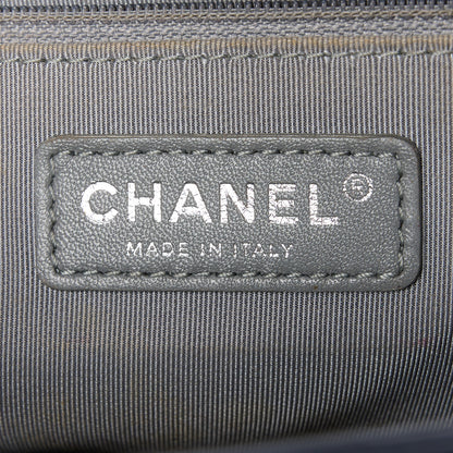 Chanel Lambskin Chevron Quilted New Medium Boy Flap Dark Navy Blue 6 of 10